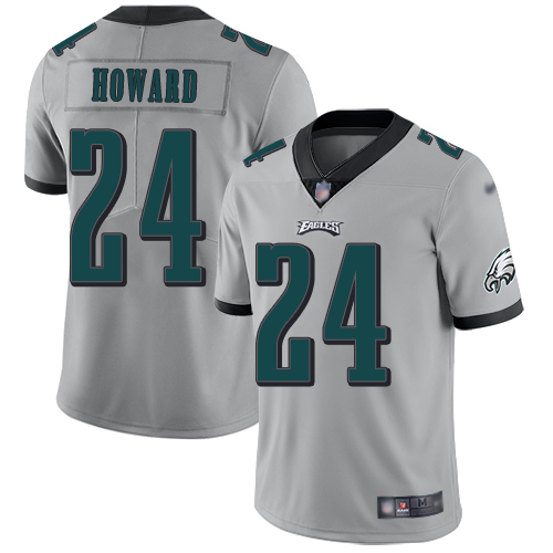 Men Philadelphia Eagles #24 Jordan Howard Limited Silver Inverted Legend NFL Jersey Football